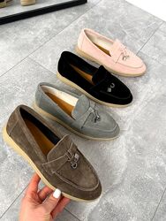 Класичны туфлы - лофери -Lora-. Натуральна замшева шкіра 