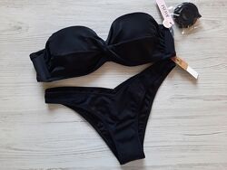 Черный купальник бандо пуш-ап Victorias Secret оригинал 34С 32В S M L