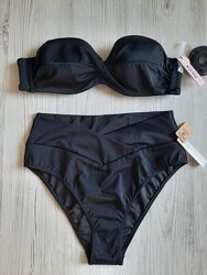 Черный купальник бандо пуш-ап Victorias Secret оригинал 32В S M