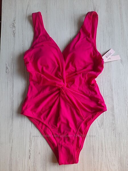 Розовый сдельный цельный купальник Victorias Secret р. M plunge