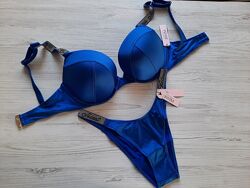Синий купальник на большую грудь Victorias Secret 32DDD 32F 75E 70F 75Е 70Ф