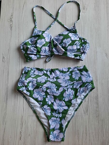 Зеленый купальник Victorias Secret высокие трусики с высокими плавками M