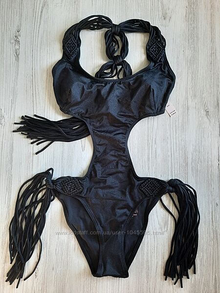 Черный сдельный цельный купальник монокини сексуальный Victorias secret XS