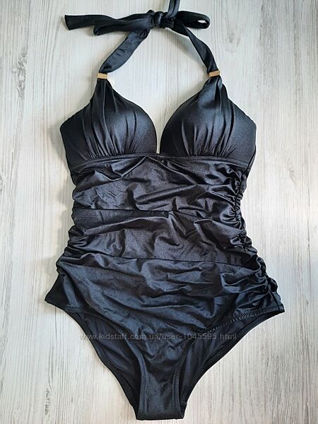 Черный сдельный цельный купальник Victorias secret с пушапом утяжка S M