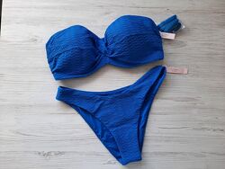 Голубой купальник бандо на большую грудь большого размера Victorias secret