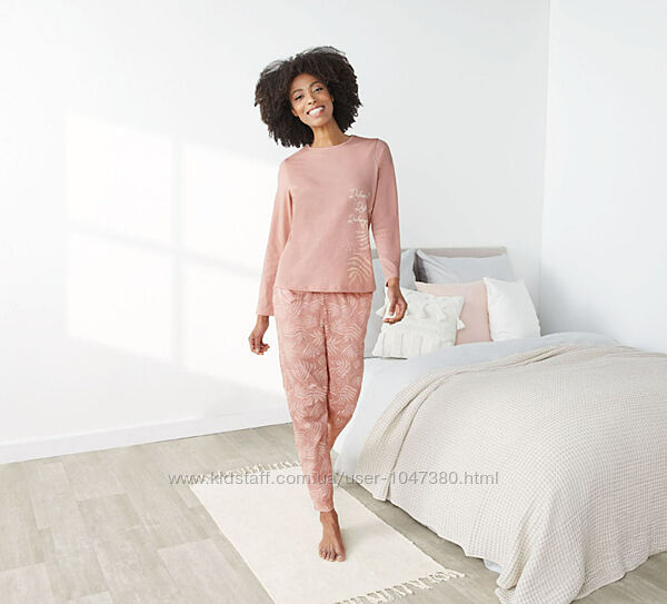 Піжама, комплект, домашній костюм Esmara блідо-рожевий