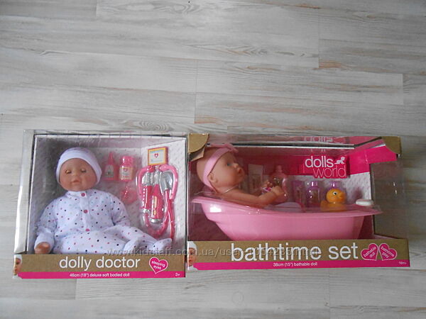 Наборы пупсов Dolls world доктор и с ванной.
