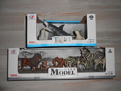 Наборы Series Model морские обитатели и семья львов, зебр.