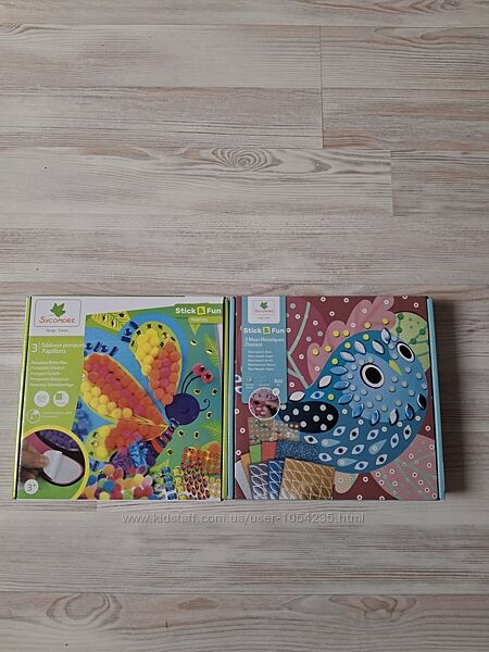 Картины с помпонами и стразами Sycomore Бабочки и Птички.