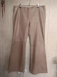 Брюки next petite беж натуральная мягкая кожа UK 14 EUR 42