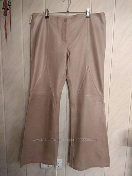 Брюки next petite беж натуральная мягкая кожа UK 14 EUR 42