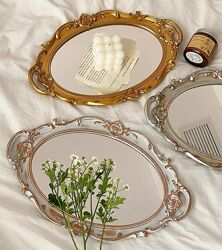 Вінтажне дзеркало для макіяжу, декоративний дзеркальний піднос