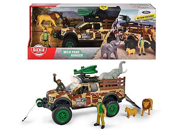 3837016 Ігровий набір Парк диких тварин Dickie Toys Wild Park Ranger Set 