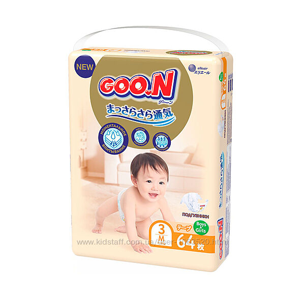 Подгузники Goo. N Premium Soft для детей M, 7-12 кг, 64 шт 863224