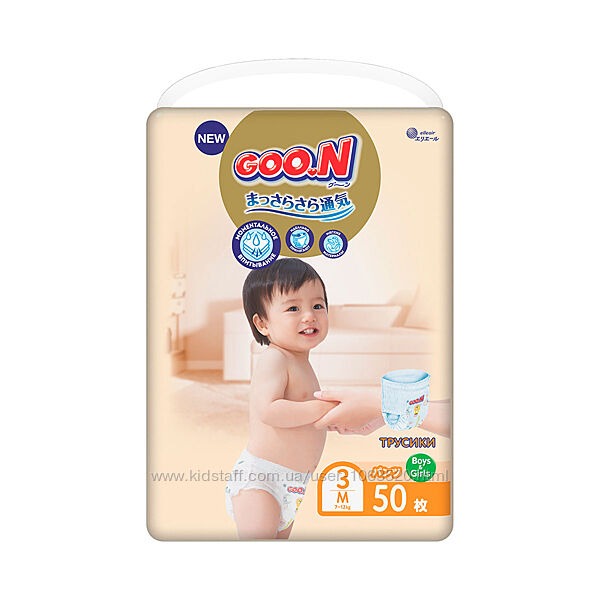 Трусики-подгузники Goo. N Premium Soft для детей M, 7-12 кг, 50 шт 863227