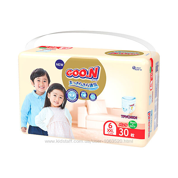 Трусики-подгузники Goo. N Premium Soft для детей XXL 15-25 кг 30 шт 863230