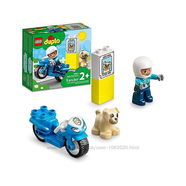 Конструктор LEGO DUPLO Rescue Поліцейський мотоцикл 5 деталей 10967
