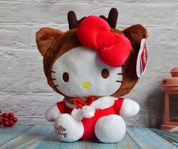 Мягкая игрушка Hello Kitty 22 см, Хеллоу Китти новогодняя в костюме оленя