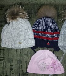 Зимняя шапка с натуральным мехом еlf-kids, трикотажная мальчик, девочка