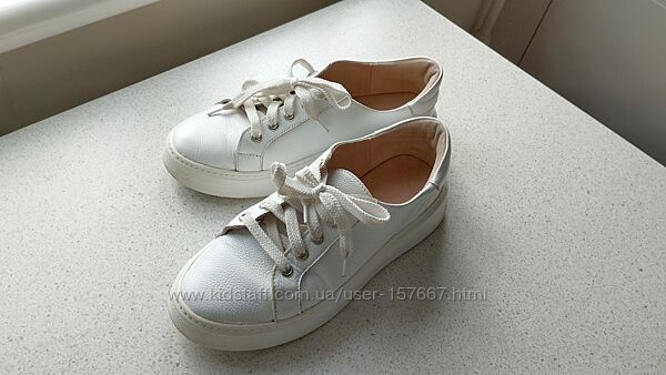 Кожаные белые кроссовки, кожа, кеды, размер 39