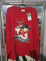 Крутий новорічний світшот, толстовка C&A - р-ри S, 3XL
