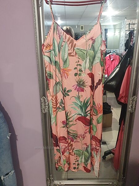 Круте сатинове міді плаття в білизняному стилі Primark -Л - 14/16- на 12,14