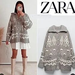 Крутий теплий об&acuteємний кардиган Zara - М, Л