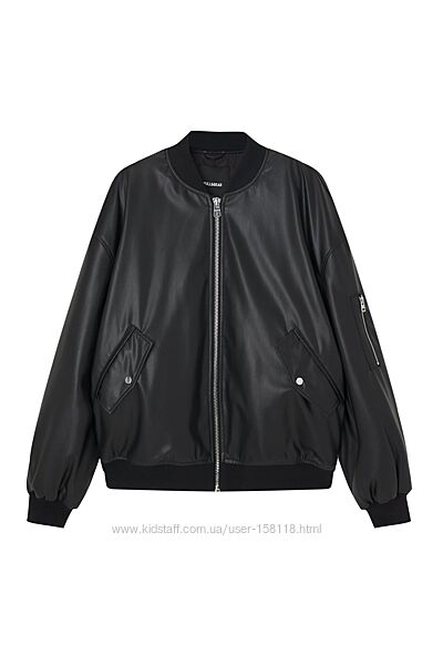 Крутий оверсайз бомбер з еко-шкіри Pull&Bear - ХС, С, М