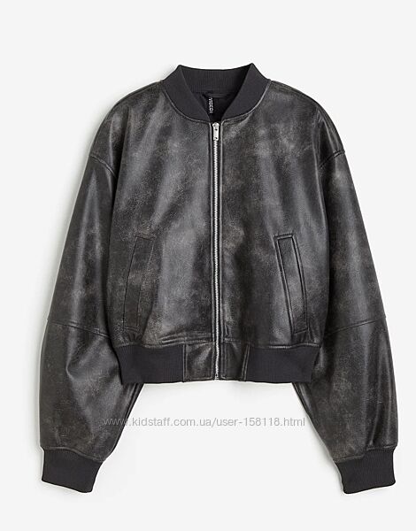 Крута куртка, бомбер з еко шкіри H&M - ХЛ
