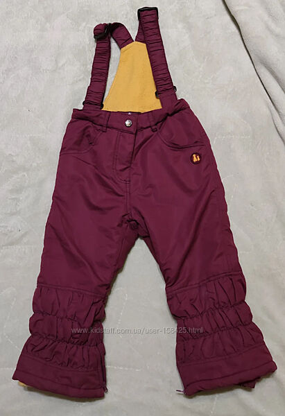 Теплые штаны на флисе - комбенизон - 120 см бу