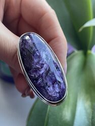 Серебряное кольцо с чароитом