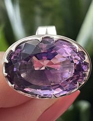 Серебряное кольцо с натуральным аметистом 