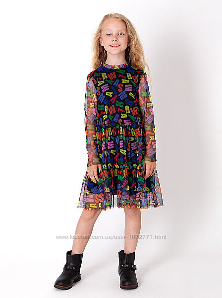 Святкова сукня для дівчинки Mevis Letters чорна 4061-01