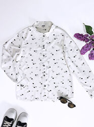 Блузка для девочки Mevis Котики белая 4413-01