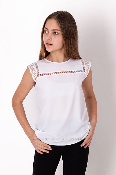 Блузка для дівчинки Mevis біла 3679-01