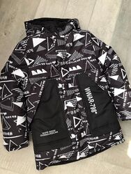 Куртка зимова для хлопчика Kidzo Пірамідки чорна 0922-01 - розмір 140