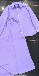 Костюм сорочка та палаццо для дівчинки лаванда 2005