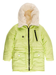 Куртка подовжена зимова для дівчинки Одягайко салатова 20026О - розмір 140
