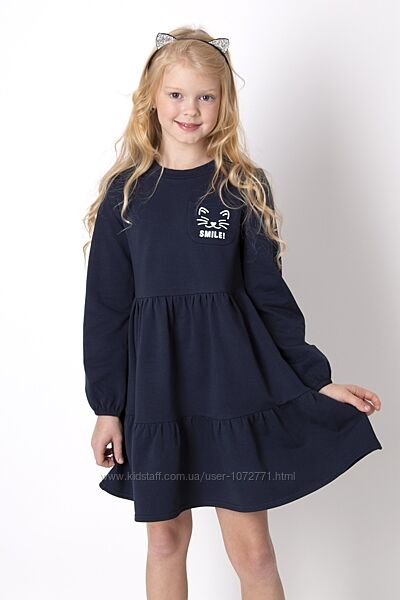 Тепла сукня для дівчинки Mevis синя 4909