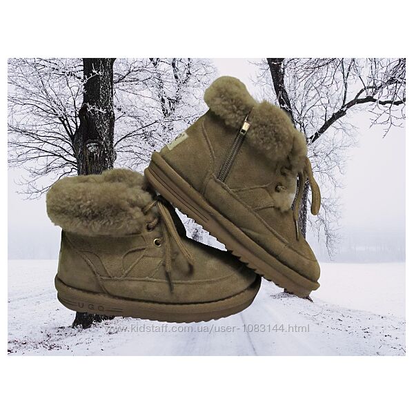 UGQ Зимние ботинки с опушкой, сапожки на меху 17,5 см