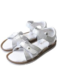 Босоніжки біло-сріблясті для дівчинки Bistfor