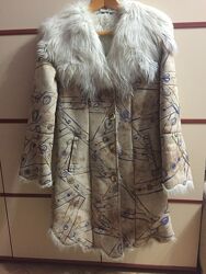 Дубленка женская с вышивкой