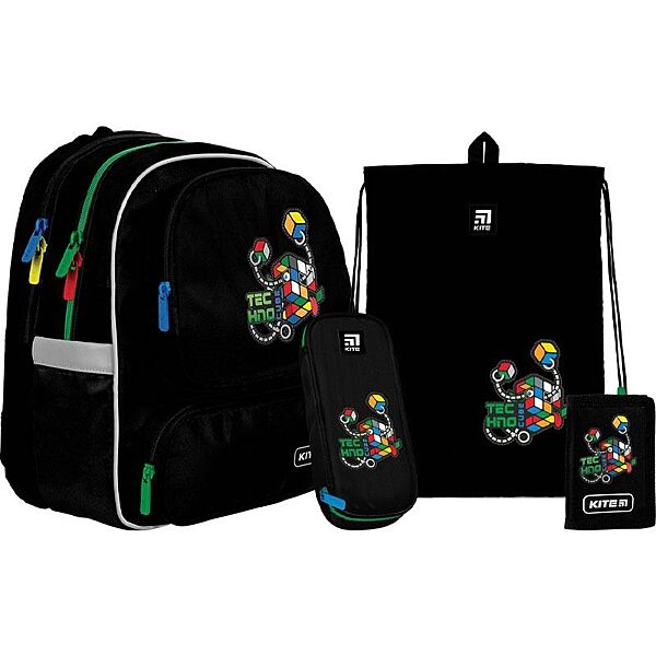Рюкзак з наповненням пенал сумка для взуття Kite Techno Cube SETK22-756S-4, 61938