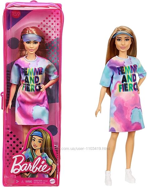 Кукла Барби модница Tie-Dye T-Shirt Dress GRB51 платье-футболка Mattel 