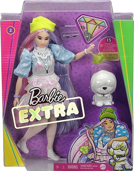 Кукла Барби Экстра 2 Стильная Модница Barbie Extra Doll GVR05 барбі екстра