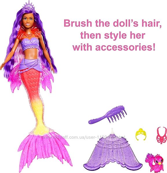 Лялька барбі Русалка Brooklyn Barbie mermaid power з довгим волоссям 