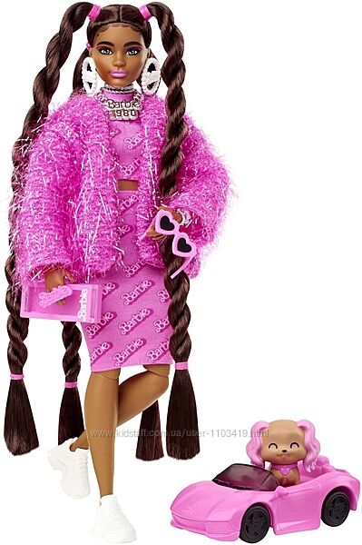 Лялька Барбі Екстра з собачкою на машині HHN06 брюнетка Barbie Extra