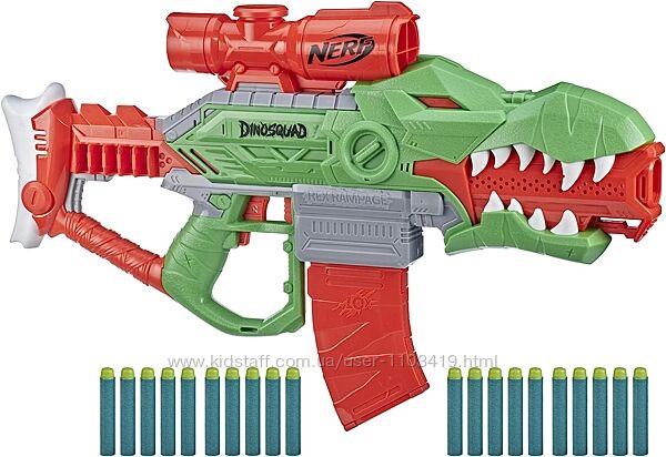 Бластер Нерф Діно Загін NERF DinoSquad Rex-Rampage Motorized Dart Blas