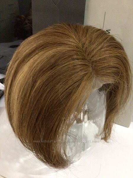 Роскошный натуральные волосы парик Каре новыйс этикеткой На 54-58размер