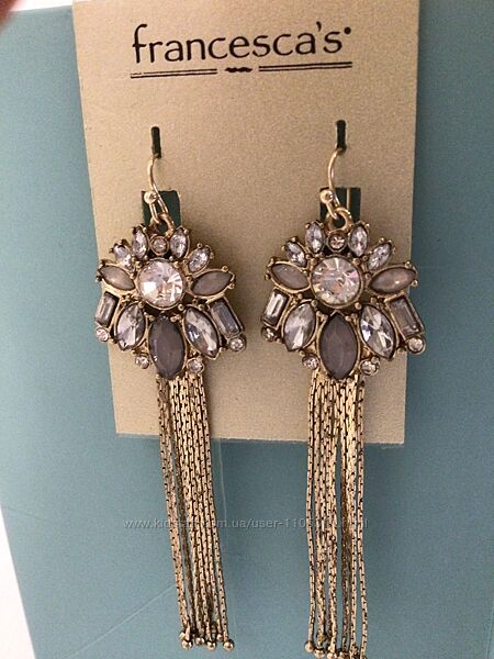 Приголомшливі стильні шикарні сережки Francescas  легкі нові